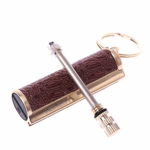 Golden Keyring KeyChain Permanent Match Striker Lighter