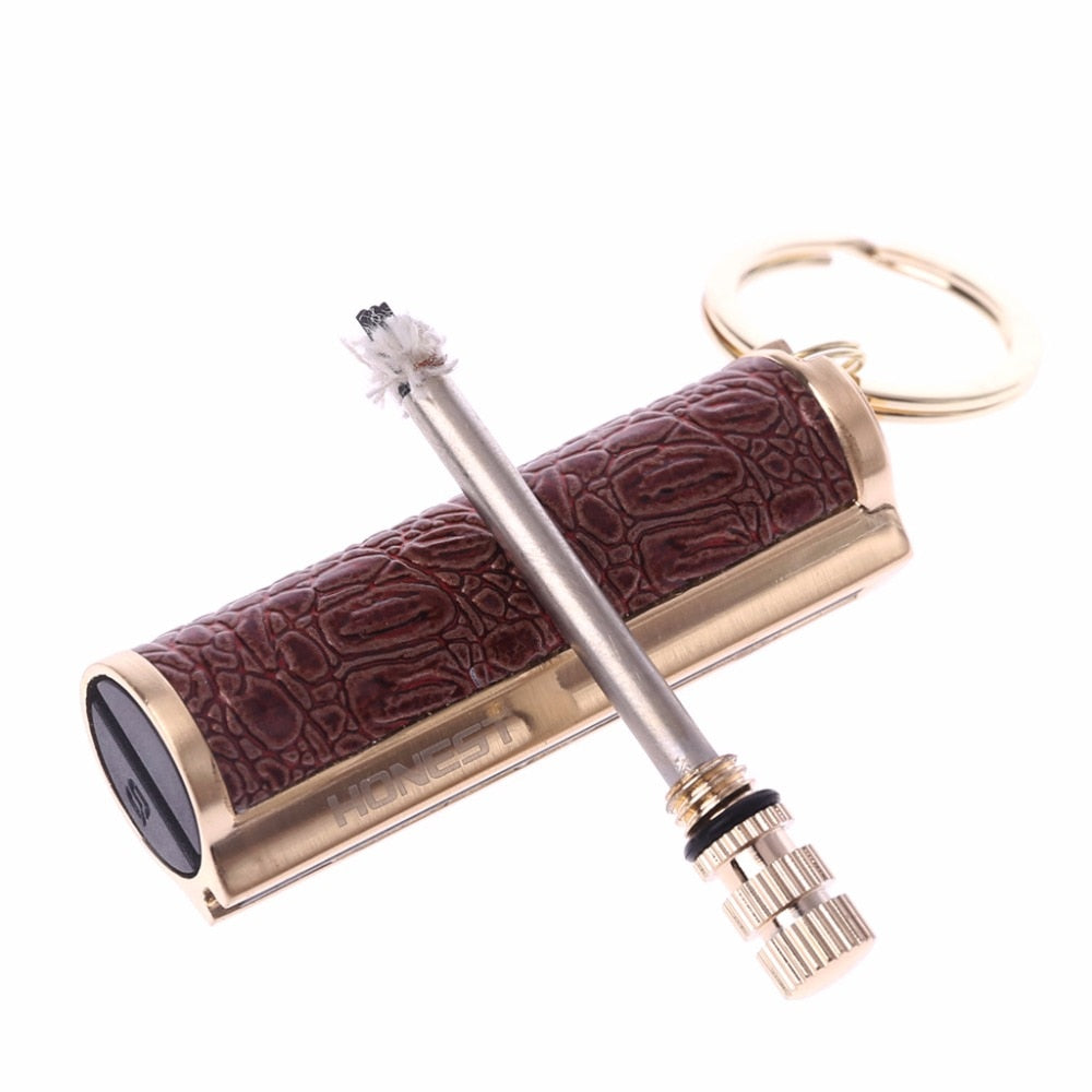 Golden Keyring KeyChain Permanent Match Striker Lighter